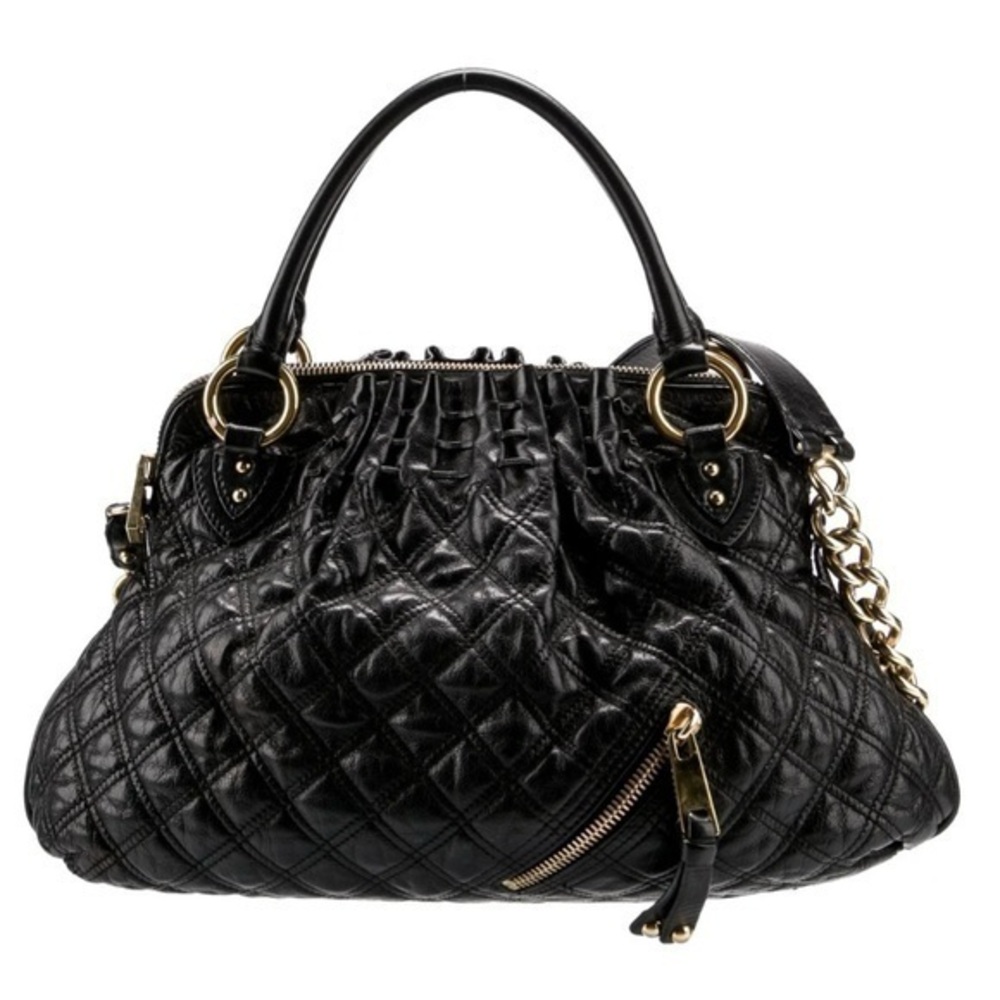 Marc Jacobs Quilted Black Leather With Gold Hardware